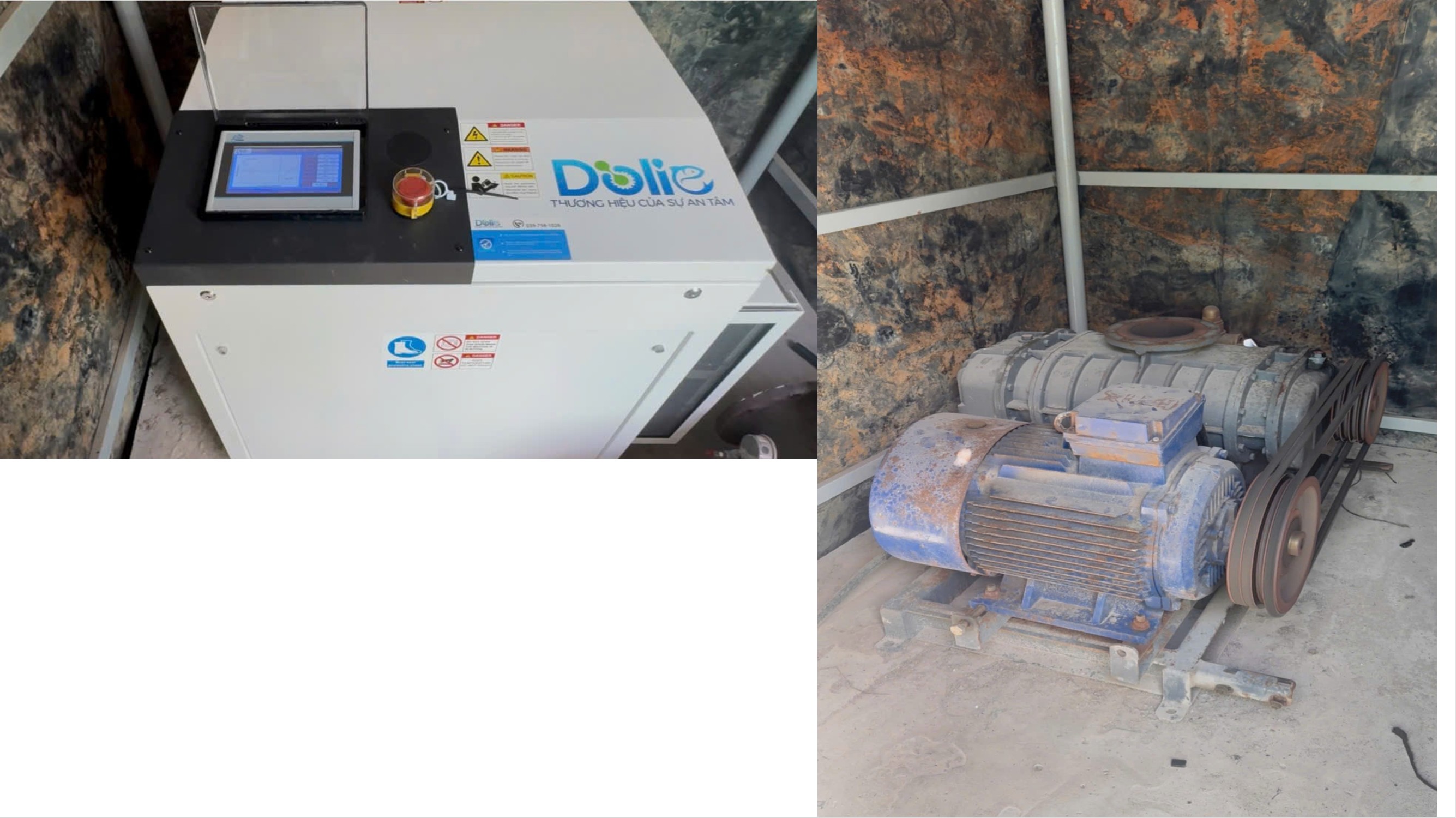 Hình ảnh so sánh thiết bị vận hành trước và sau khi lắp đặt giải pháp Dolic